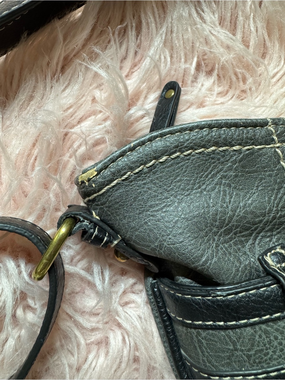 b.o.c. Gray and Black Leather Crossbody Bag - Picture 8 of 10